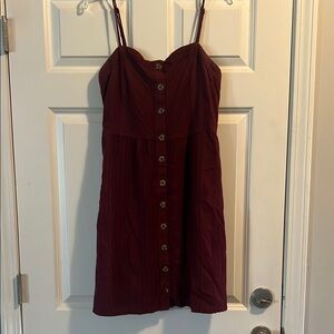 Universal Thread Burgundy Mini Dress with Buttons